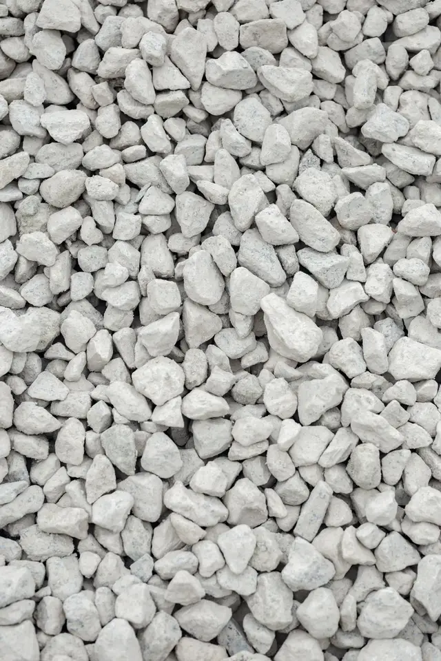 Grey crushed stone aggregate